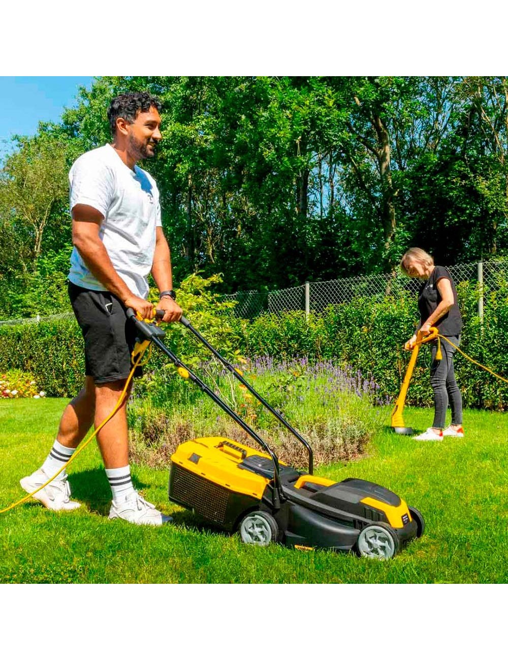 Cortacésped 1300 w 320 mm + cortabordes 250 w