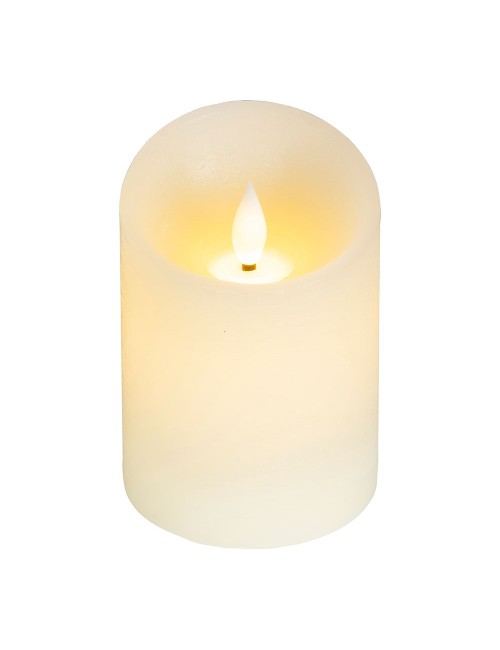Vela de cera led, con parte superior curva, color crema ø7,5 x 10,5 cm