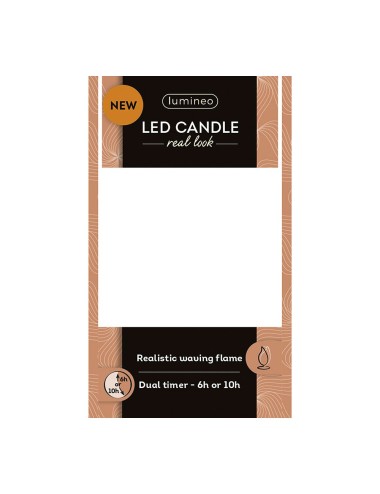 Vela de cera led, con parte superior curva, color crema ø7,5 x 10,5 cm