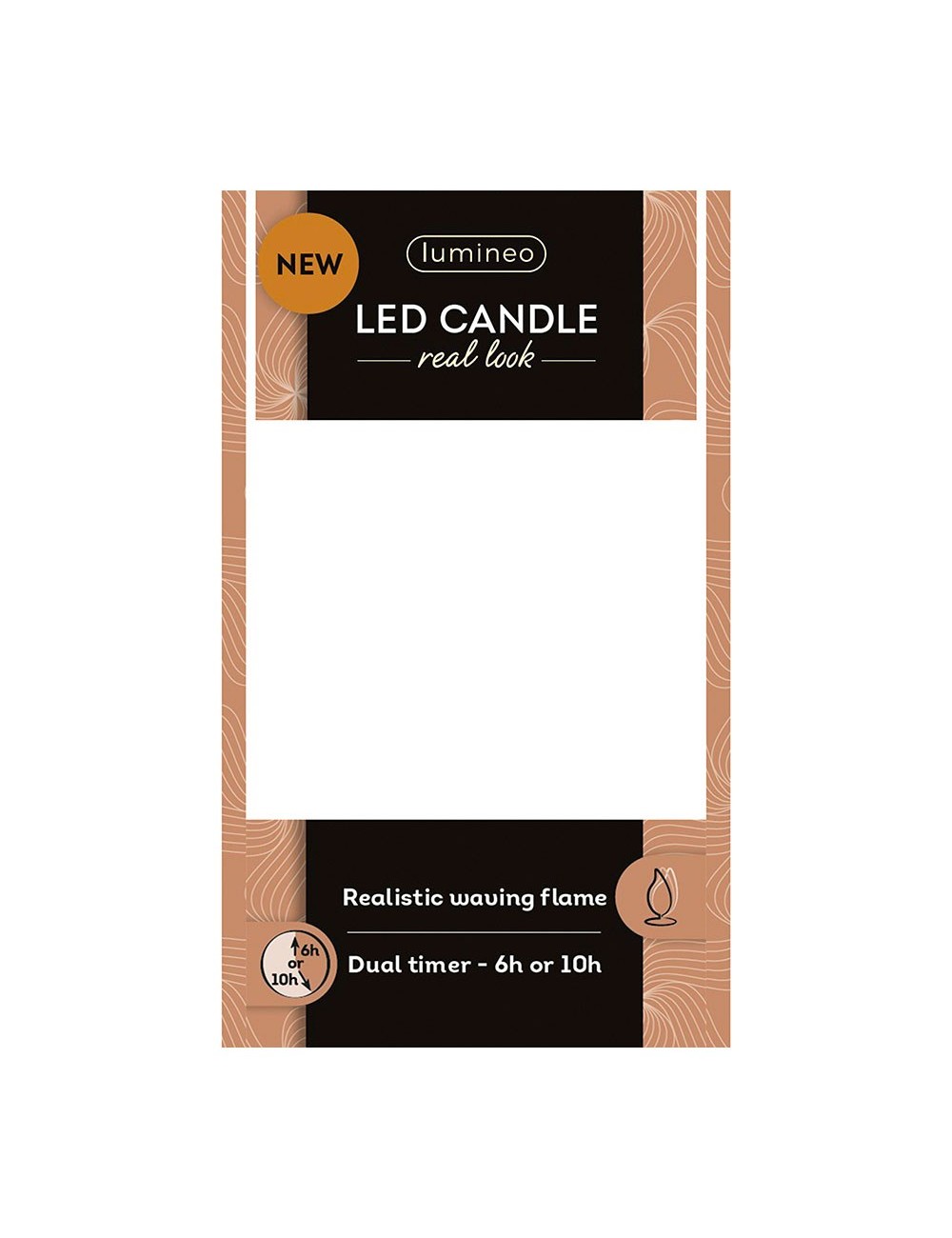 Vela de cera led, con parte superior curva, color crema ø7,5 x 10,5 cm