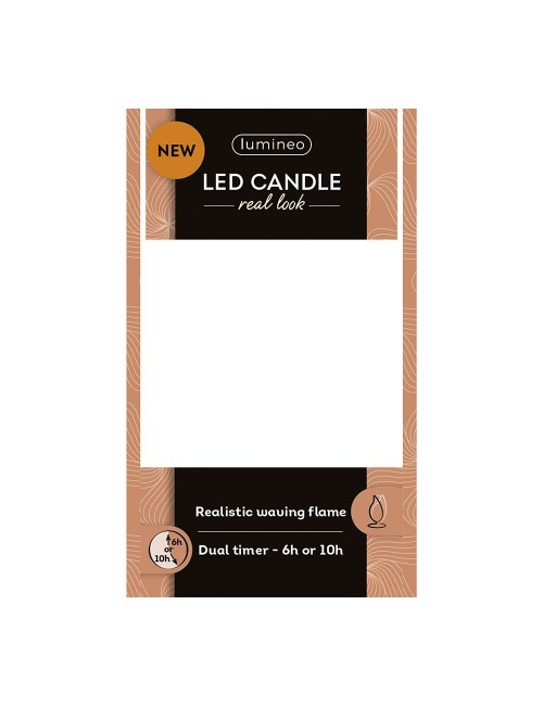 Vela de cera led, con parte superior curva, color crema ø7,5 x 10,5 cm