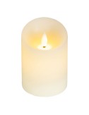 Vela de cera led, con parte superior curva, color crema ø7,5 x 12,5 cm