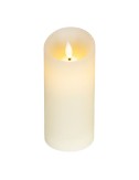 Vela de cera led, con parte superior curva, color crema ø7,5 x 17 cm