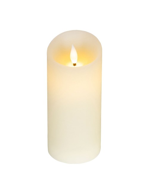 Vela de cera led, con parte superior curva, color crema ø7,5 x 17 cm