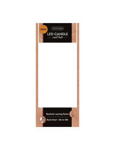 Vela de cera led, con parte superior curva, color crema ø7,5 x 17 cm