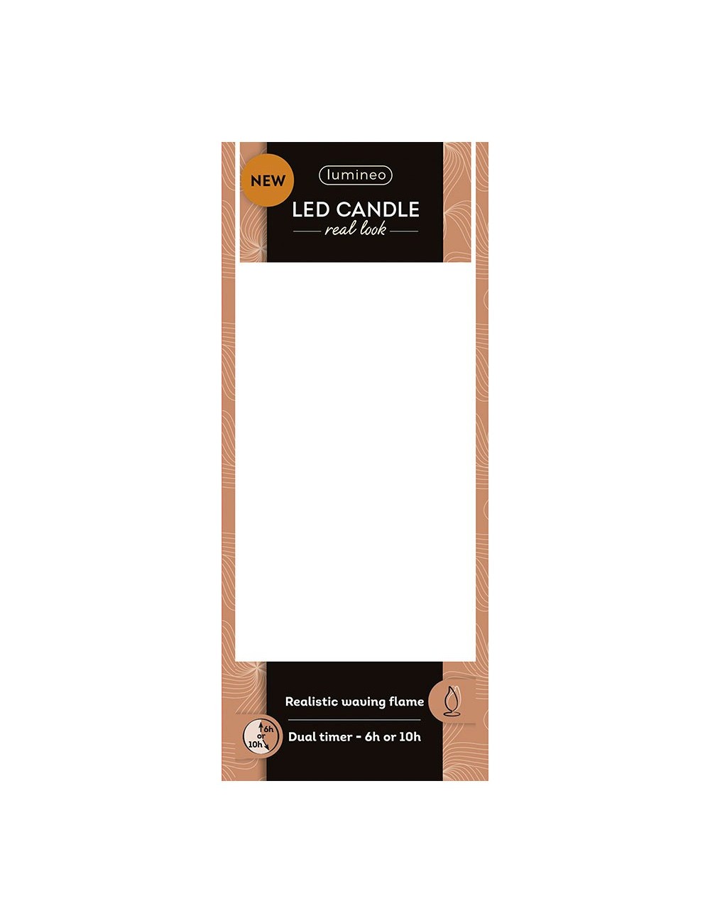 Vela de cera led, con parte superior curva, color crema ø7,5 x 17 cm