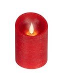 Vela de cera led, con parte superior curva, color rojo ø7,5 x 10,5 cm
