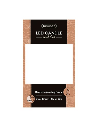 Vela de cera led, con parte superior curva, color rojo ø7,5 x 10,5 cm