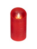 Vela de cera led, con parte superior curva, color rojo ø7,5 x 12,5 cm