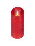 Vela de cera led, con parte superior curva, color rojo ø7,5 x 17 cm