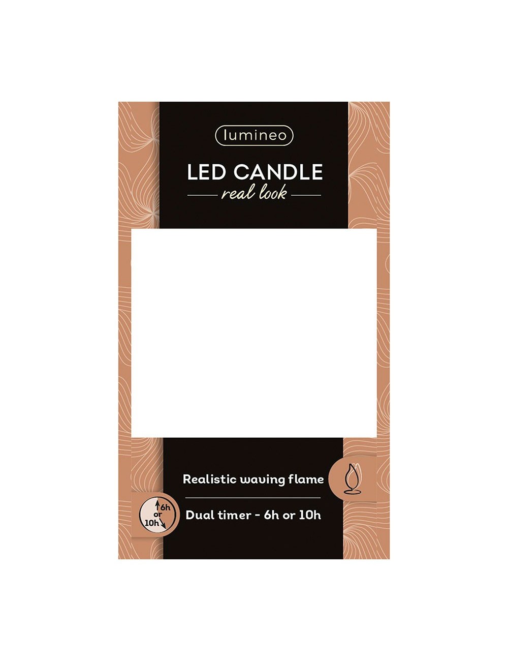 Vela de cera led, con parte superior curva, color dorado ø7,5 x 10,5 cm