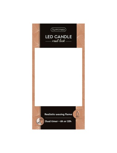 Vela de cera led, con parte superior curva, color dorado ø7,5 x 12,5 cm