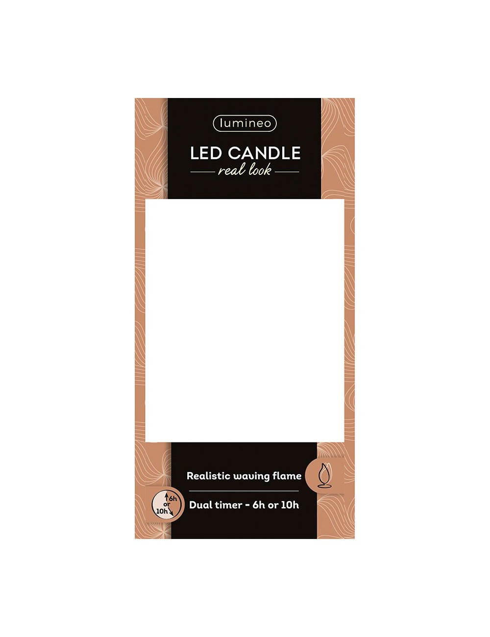 Vela de cera led, con parte superior curva, color dorado ø7,5 x 12,5 cm