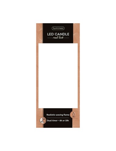 Vela de cera led, con parte superior curva, color dorado ø7,5 x 17 cm