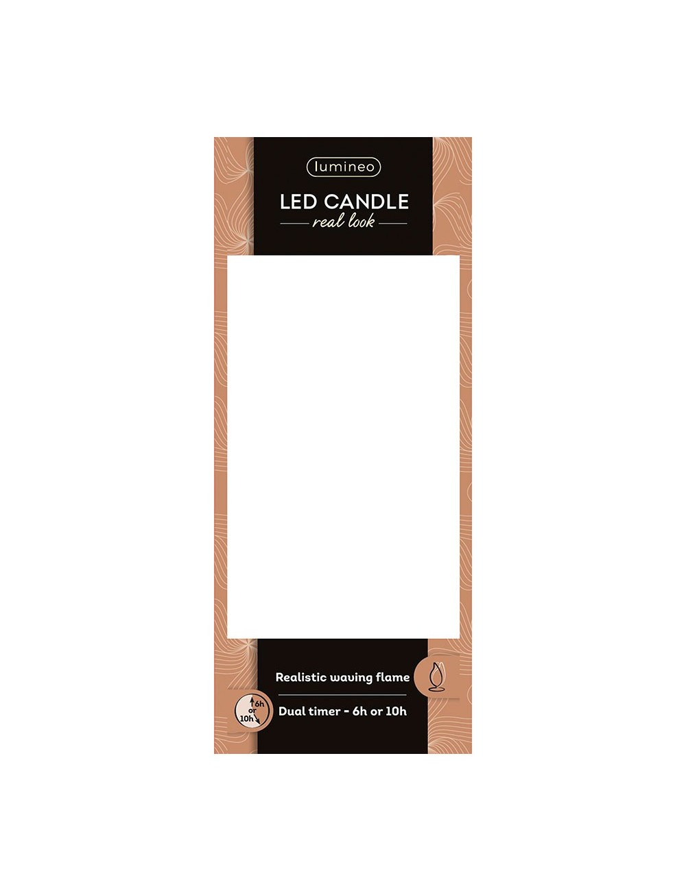 Vela de cera led, con parte superior curva, color dorado ø7,5 x 17 cm