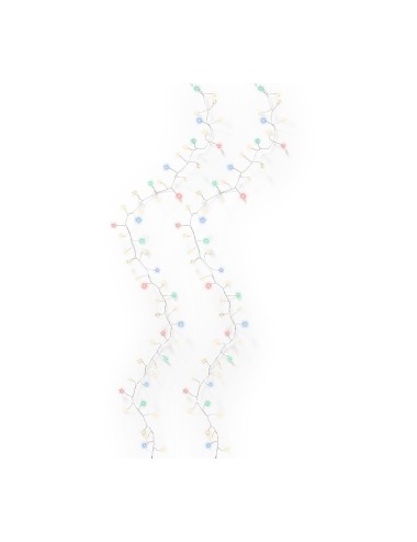 Guirnalda led decorativa de interior multicolor con alambre plateado 80 leds 1,5 m