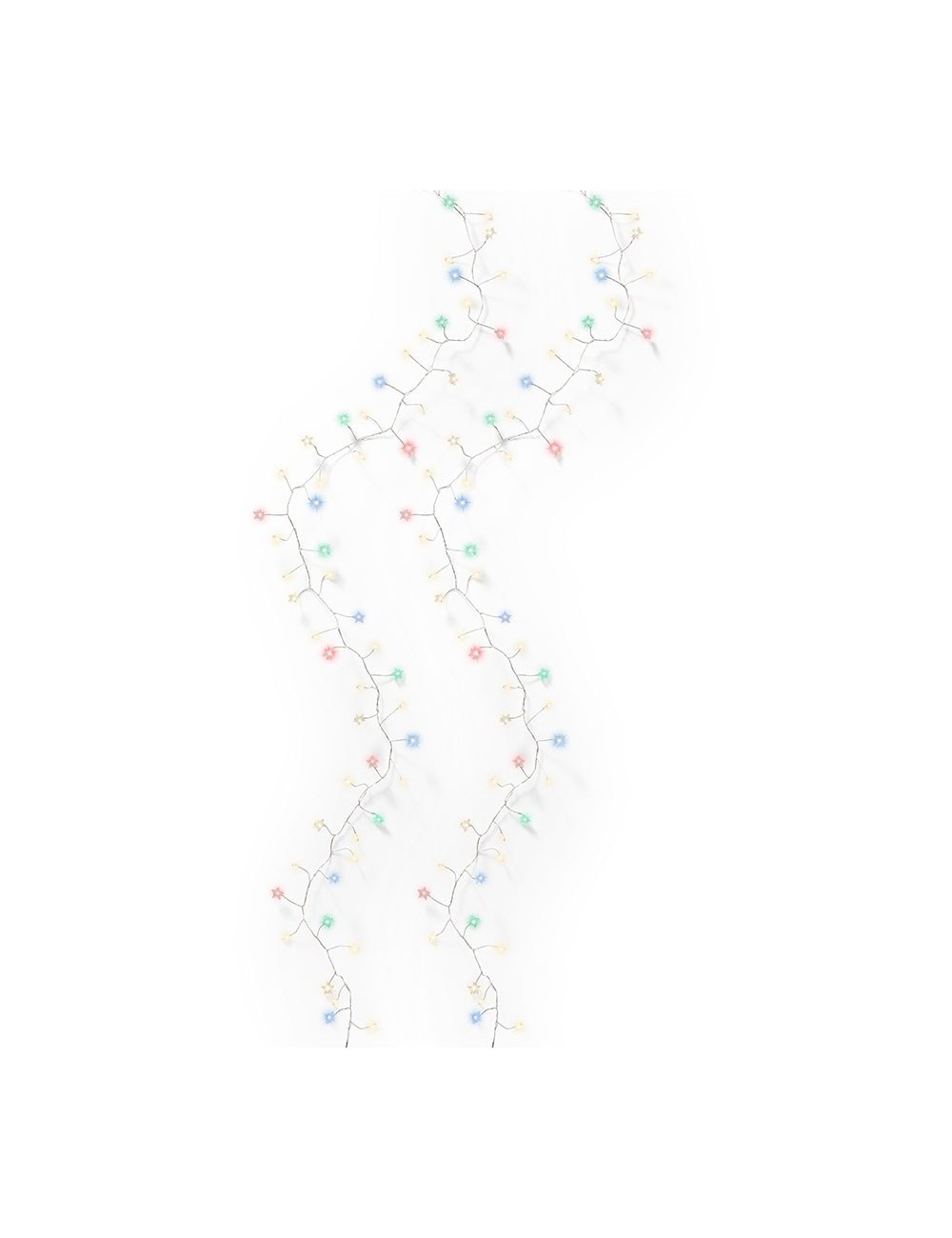 Guirnalda led decorativa de interior multicolor con alambre plateado 80 leds 1,5 m