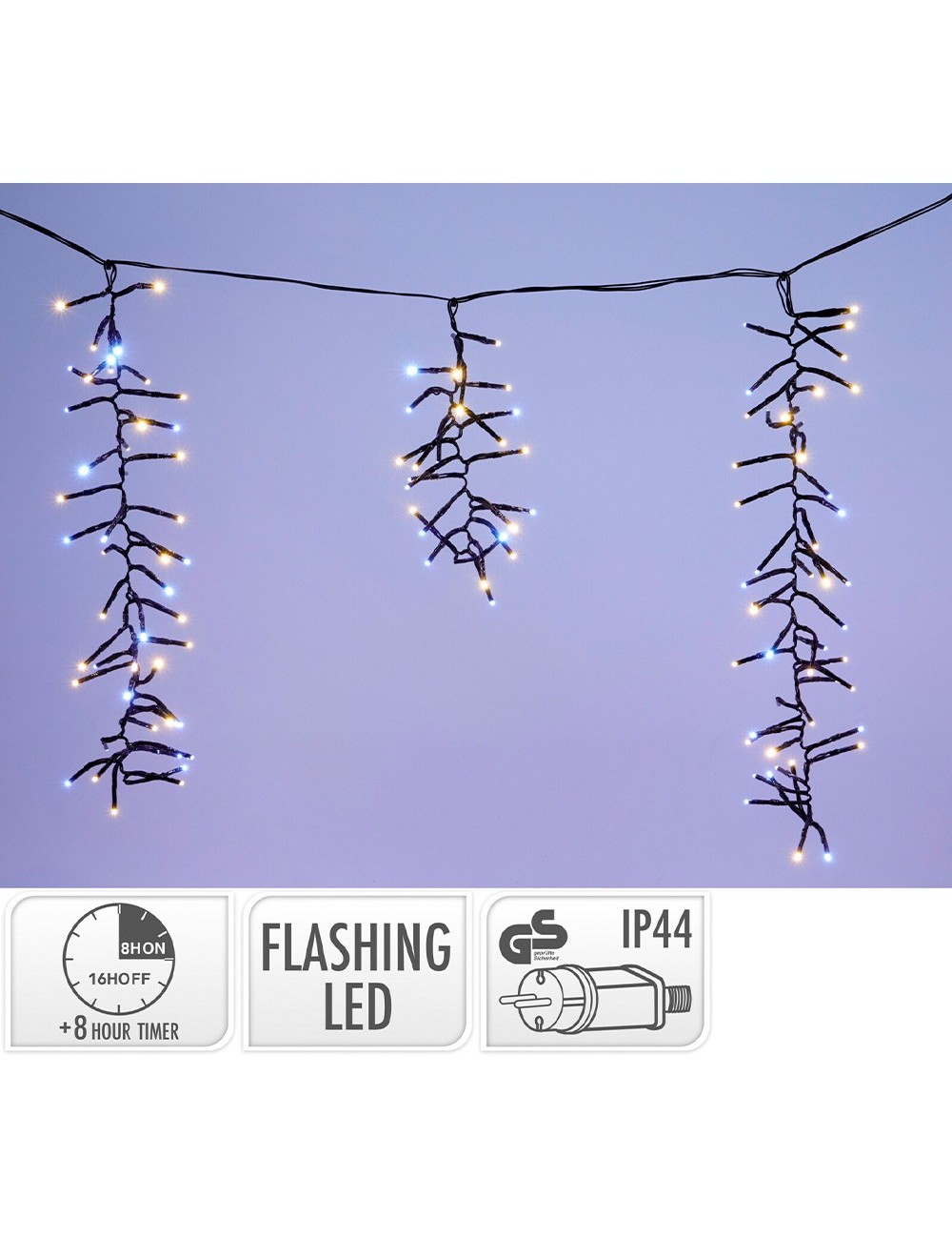 Cortina carámbanos led ip44
