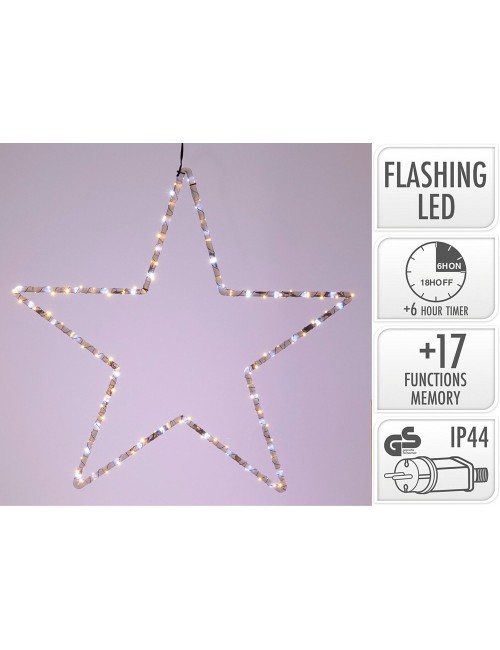 Estrella leds negro 56 cm