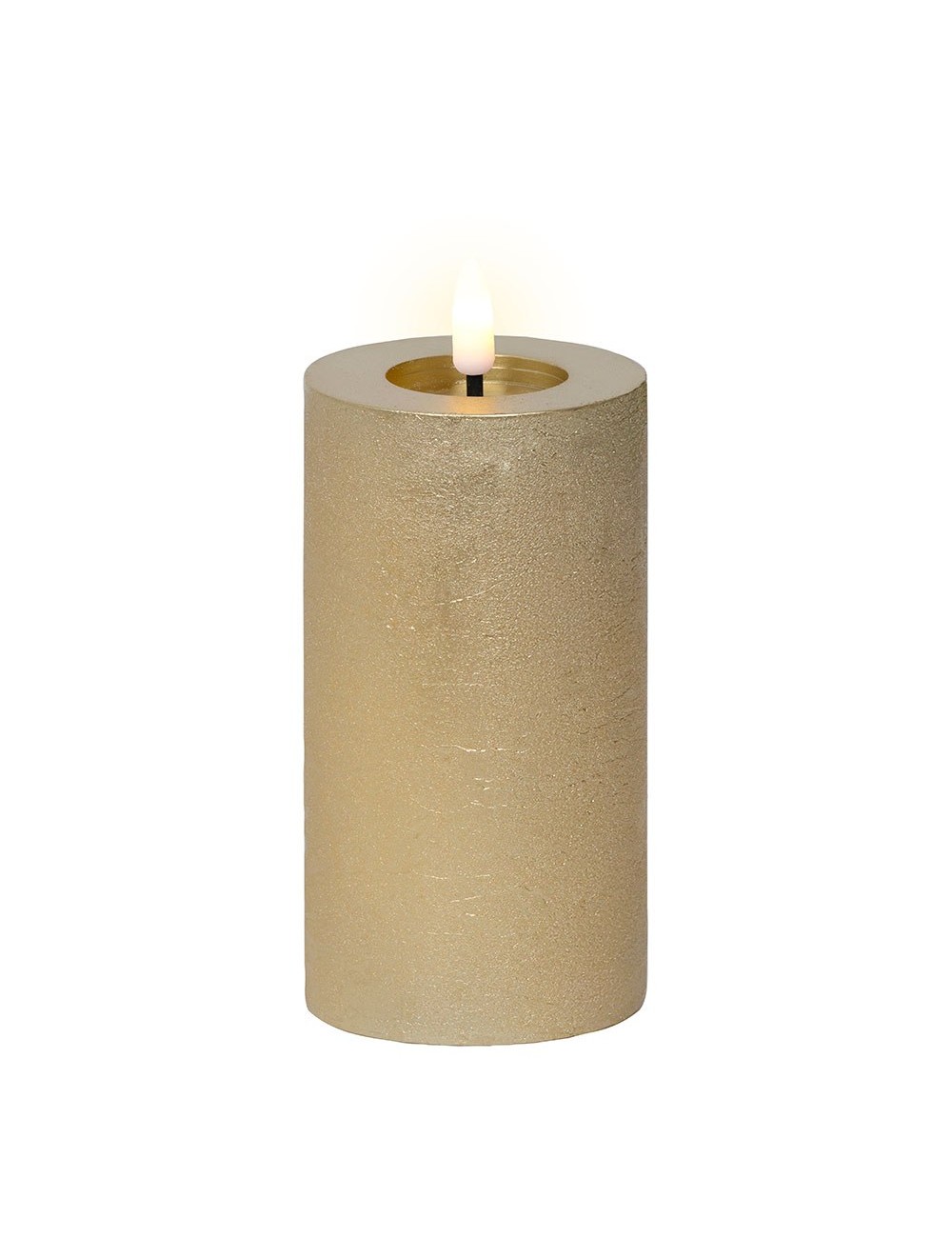 Vela de cera led color dorado ø7 x 15 cm