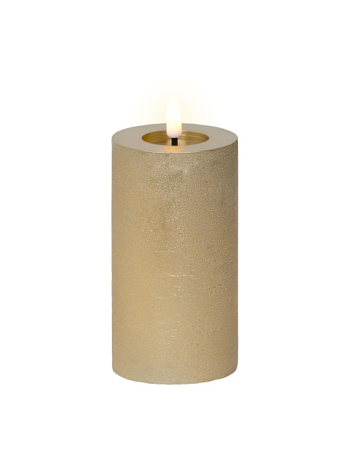 Vela de cera led color dorado ø7 x 15 cm