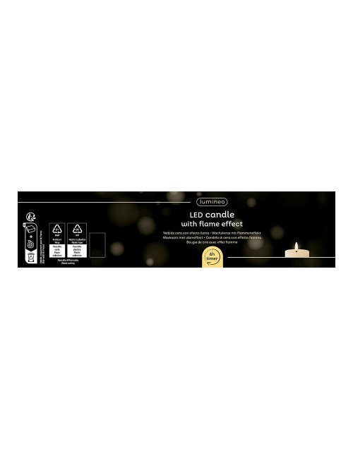 Vela de cera led color dorado ø7 x 15 cm