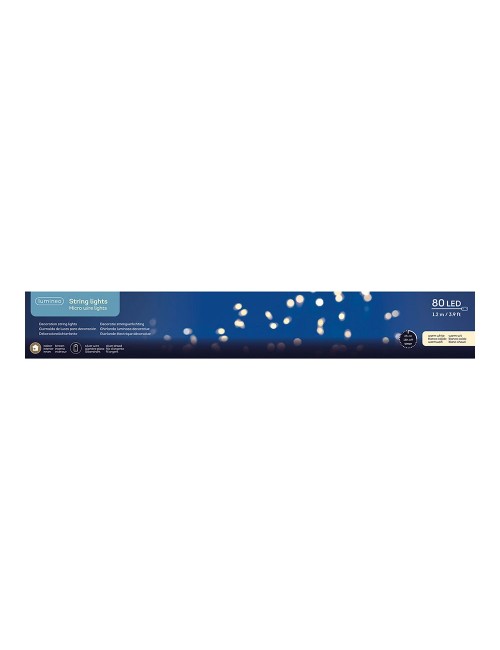Guirnalda micro led multicolor de interior con cristales y alambre plateado 1,2 m