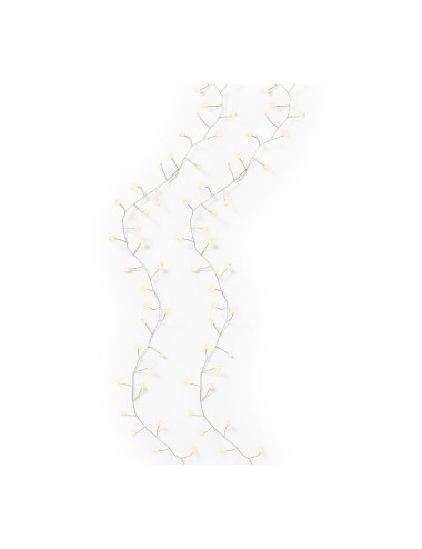 Guirnalda led exterior, blanca cálida y multicolor, parpadeante, cable plateado, 450 cm