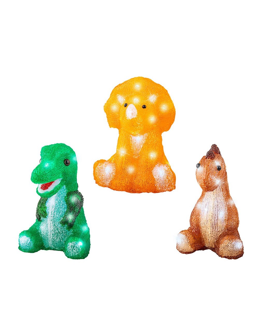 Figura dinosaurio led exterior con luz fija modelos variados