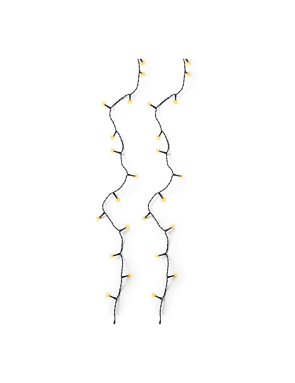 Guirnalda multifunción, uso exterior, basic, cálida clásica, cable negro, 120 leds, 9 m
