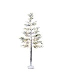 Árbol nevado led con función fija y parpadeante para uso exterior, 72 leds, ø60 x 1,5 m