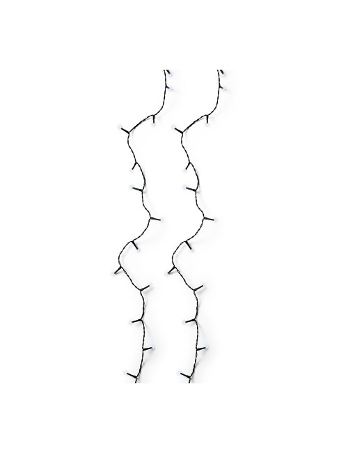 Guirnalda multifunción, uso exterior, basic, blanco frío, cable negro, 80 leds, 6 m
