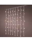 Cortina multifunción, exterior, blanco frío, cable transparente, 240 leds, 2 x 2 m