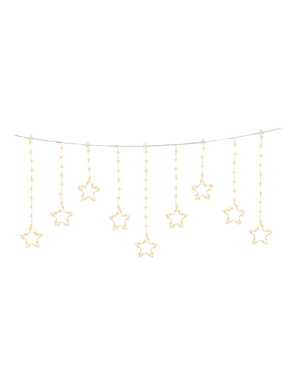 Cortina multifunción, exterior, con estrellas, blanco cálido, cable cobre, 1,2 m