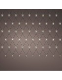 Red de luces led fija exterior, blanco cálido, cable negro, 2 x 2 m