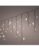 Cortina multifunción, exterior, con carámbanos, blanco cálido, cable negro, 5 m