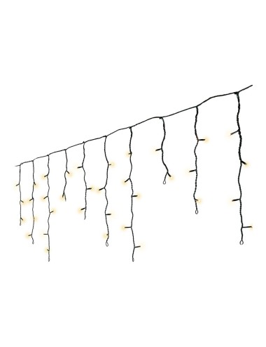 Cortina multifunción, exterior, con carámbanos, blanco cálido, cable negro, 5 m