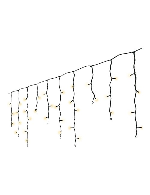 Cortina multifunción, exterior, con carámbanos, blanco cálido, cable negro, 5 m
