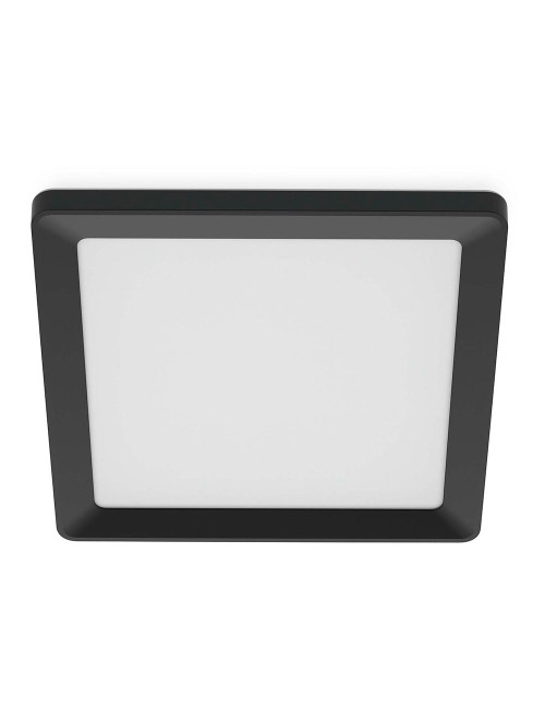 Plafón cuadrado negro valen, 17 w, 2050 im, 2200-6500 k, 395 x 37 x 395 mm