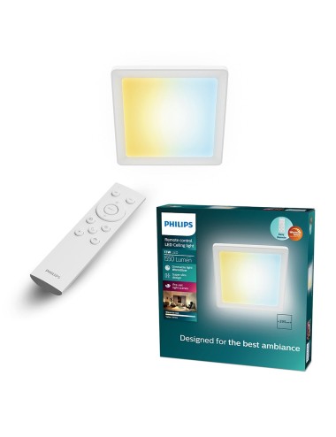 Plafón cuadrado blanco valen, 13 w, 1550 im, 2200-6500 k, 295 x 37 x 295 mm