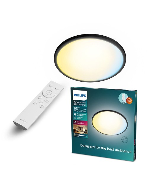 Plafón redondo negro valen, 32 w, 4100 im, 2200-6500 k, ø541 x 28 cm