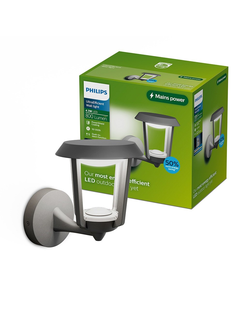 Aplique de exterior led nuvy antracita 4,3 w, 800 lm