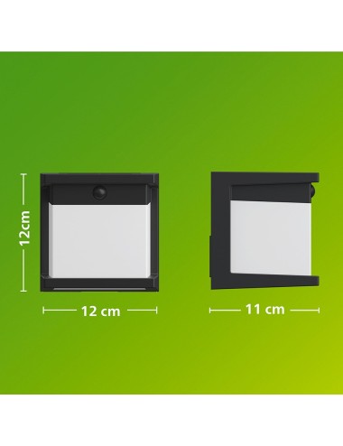 Aplique led solar diara, negro, 3,8 w, 400/10 im, 2700 k