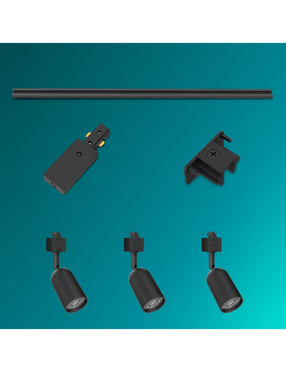 Sistema de riel easylink 3 proyectores, shea, 5 w, negro