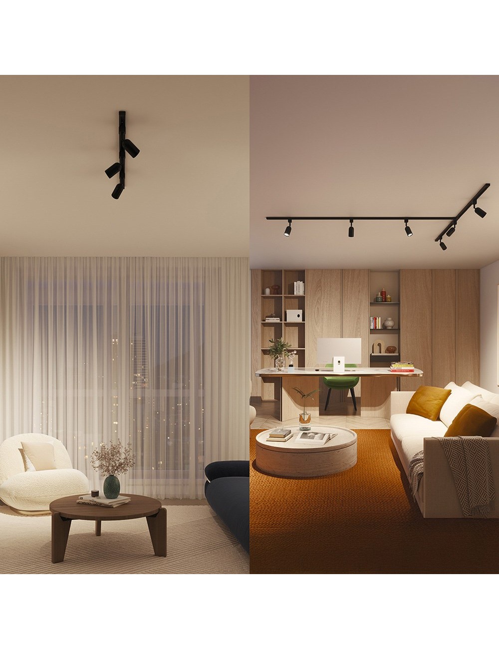 Sistema de riel easylink 3 proyectores, shea, 5 w, negro