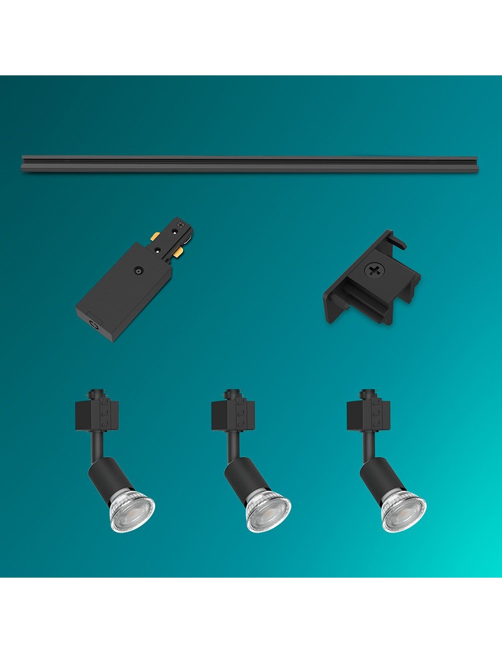 Sistema de riel easylink 3 proyectores, tobia, 5 w, negro