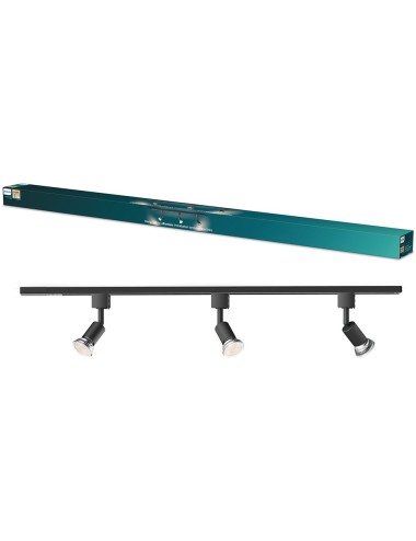 Sistema de riel easylink 3 proyectores, tobia, 5 w, negro