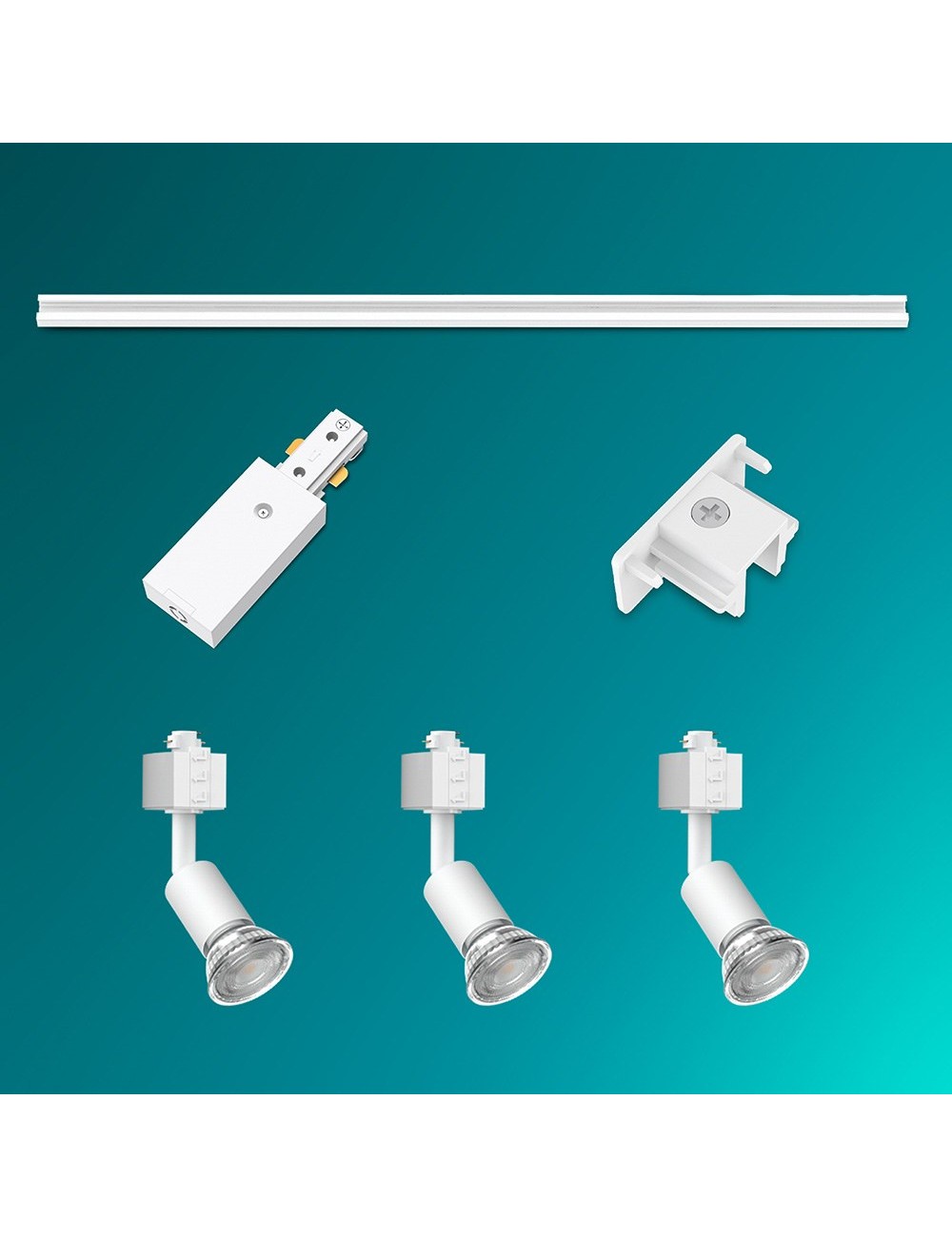 Sistema de riel easylink 3 proyectores, tobia, 5 w, blanco
