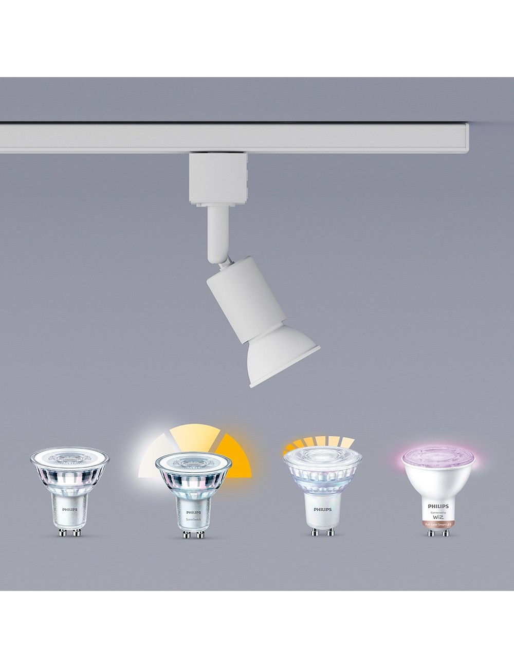 Sistema de riel easylink 3 proyectores, tobia, 5 w, blanco