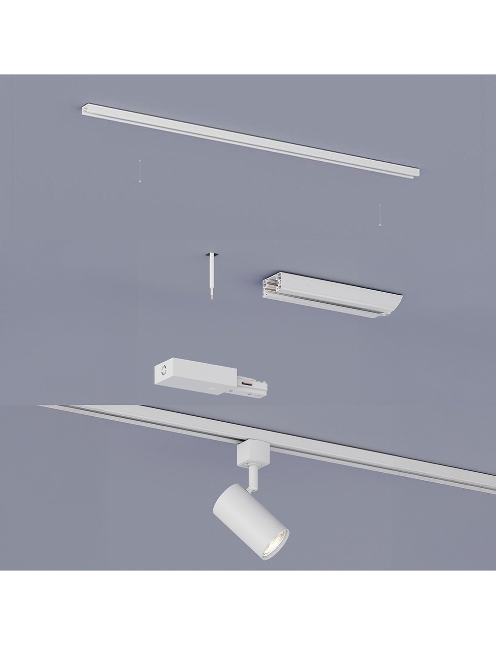 Sistema de riel easylink 3 proyectores, zilo, 5 w, blanco